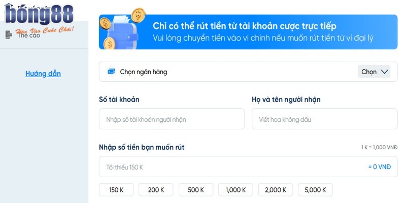 Điều kiện cơ bản cho anh em khi rút tiền Bong88 cần biết